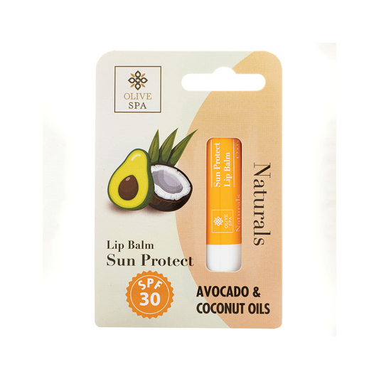 Balsam de Buze cu Protecție Solară SPF 30 cu Ulei de Avocado și Ulei de Cocos, 4.5g