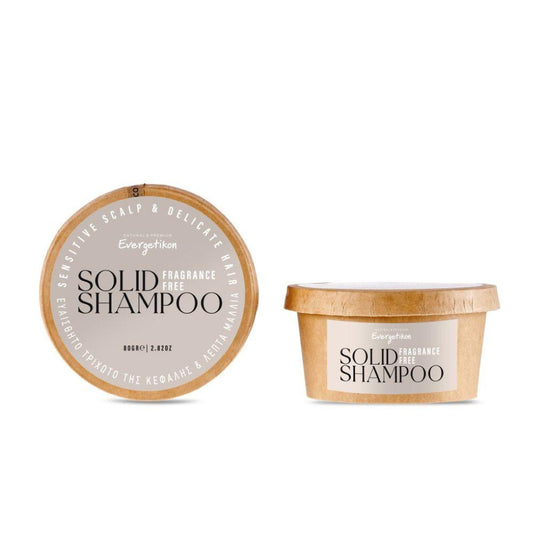 Șampon Solid pentru Scalp Sensibil și Păr Subțire - 80g Evergetikon